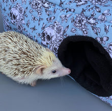 Load image into Gallery viewer, Vintage Floral Skulls corner house. Hedgehog and small pet cube house.