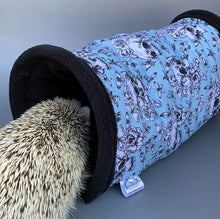 Load image into Gallery viewer, Vintage Floral Skulls mini set. Tunnel, snuggle sack and toys. Fleece bedding.