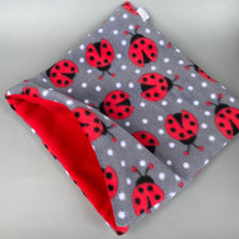 Load image into Gallery viewer, LARGE Ladybird snuggle sack. Sleeping bag for hedgehogs, guinea pigs and small pets.