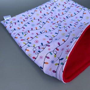 LARGE Festive lights snuggle sack. Snuggle pouch for guinea pigs