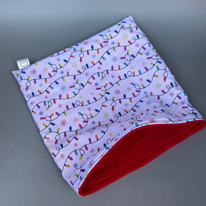 LARGE Festive lights snuggle sack. Snuggle pouch for guinea pigs