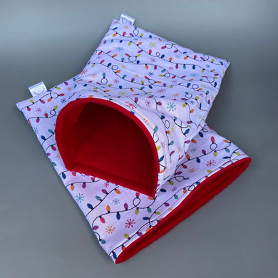 Festive lights snuggle sack, snuggle pouch, sleeping bag for hedgehogs