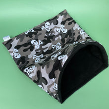 Load image into Gallery viewer, LARGE Camo skulls snuggle sack. Snuggle pouch for guinea pigs