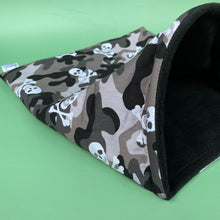 Load image into Gallery viewer, LARGE Camo skulls snuggle sack. Snuggle pouch for guinea pigs