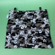 Load image into Gallery viewer, Camo skulls hanging hay bag for guinea pigs. Cotton hay feeder.