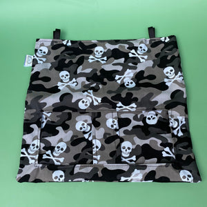 Camo skulls hanging hay bag for guinea pigs. Cotton hay feeder.