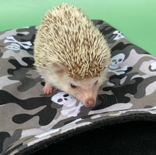 Load image into Gallery viewer, Camo skulls full cage set. Tent house, snuggle sack, tunnel cage set for hedgehogs