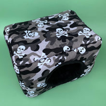 Load image into Gallery viewer, LARGE camo skulls animals cosy bed. Cosy cube. Cuddle Cube. Guinea pig snuggle house.