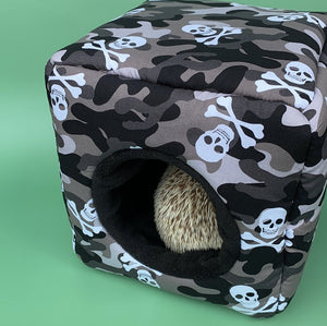Camo skulls cosy cube house. Hedgehog and guinea pig cube house.
