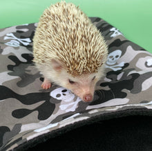 Load image into Gallery viewer, Camo skulls snuggle sack, snuggle pouch, sleeping bag for hedgehog and small pets