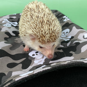 Camo skulls snuggle sack, snuggle pouch, sleeping bag for hedgehog and small pets