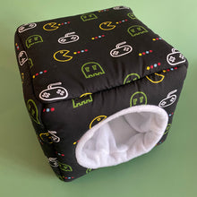 Load image into Gallery viewer, Gamer cosy cube house. Hedgehog and guinea pig cube house. Padded fleece house.