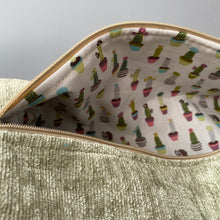 Load image into Gallery viewer, Hedgehog toiletry bag. Cotton make up bag. Large pencil bag. Large cosmetics bag.