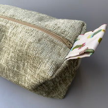 Load image into Gallery viewer, Hedgehog toiletry bag. Cotton make up bag. Large pencil bag. Large cosmetics bag.