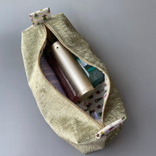 Load image into Gallery viewer, Hedgehog toiletry bag. Cotton make up bag. Large pencil bag. Large cosmetics bag.