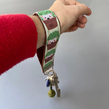 Load image into Gallery viewer, Cactus hedgehog wristlet keychain. Hedgehog keyring.