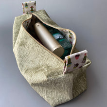 Load image into Gallery viewer, Hedgehog toiletry bag. Cotton make up bag. Large pencil bag. Large cosmetics bag.