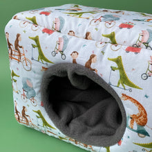 Load image into Gallery viewer, Off to the races full cage set. Large house, snuggle sack, tunnel cage set for guinea pigs