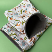 Load image into Gallery viewer, Off to the races full cage set. Large house, snuggle sack, tunnel cage set for guinea pigs
