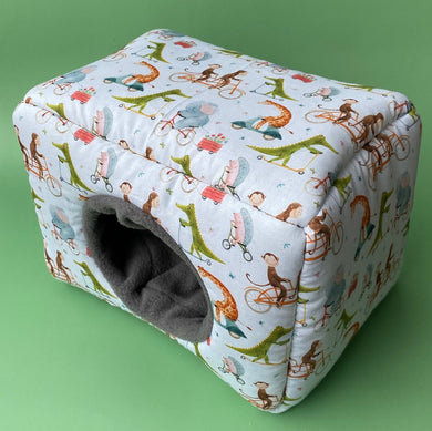 LARGE off to the races cosy bed. Cosy cube. Cuddle Cube. Padded house for guinea pigs.