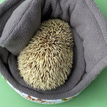 Load image into Gallery viewer, Off to the races cuddle cup. Pet sofa. Hedgehog bed. Small pet beds. Fleece sofa bed.