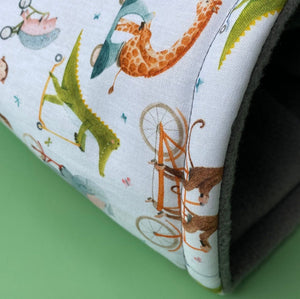 Off to the races cosy snuggle cave. Padded stay open snuggle sack. Hedgehog bed.