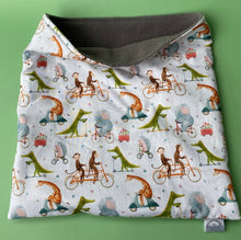 Load image into Gallery viewer, LARGE Off to the races animals snuggle sack. Snuggle pouch for guinea pigs
