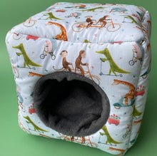 Load image into Gallery viewer, Off to the races cosy cube house. Hedgehog and guinea pig cube house.
