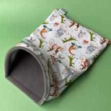 Load image into Gallery viewer, Off to the races snuggle sack, snuggle pouch, sleeping bag for hedgehogs