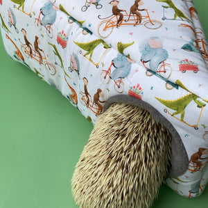 Off to the races corner house. Hedgehog and small pet house. Padded fleece lined house.