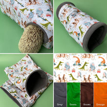 Load image into Gallery viewer, Off to the races full cage set. Corner house, snuggle sack, tunnel cage set for hedgehogs
