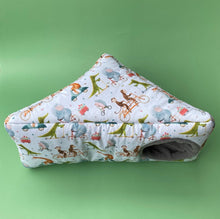 Load image into Gallery viewer, Off to the races full cage set. Corner house, snuggle sack, tunnel cage set for hedgehogs