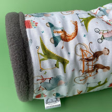 Load image into Gallery viewer, Off to the races stay open tunnel. Padded fleece tunnel. Padded tunnel for hedgehogs