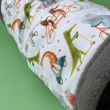 Load image into Gallery viewer, Off to the races stay open tunnel. Padded fleece tunnel. Padded tunnel for hedgehogs