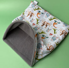 Load image into Gallery viewer, LARGE Off to the races animals snuggle sack. Snuggle pouch for guinea pigs