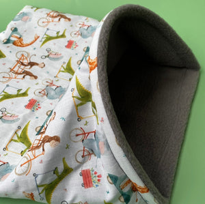 LARGE Off to the races animals snuggle sack. Snuggle pouch for guinea pigs