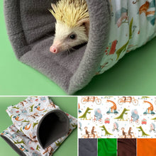 Load image into Gallery viewer, Off to the races mini set. Tunnel, snuggle sack and toys. Fleece bedding.