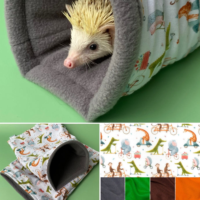 Off to the races mini set. Tunnel, snuggle sack and toys. Fleece bedding.