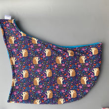 Load image into Gallery viewer, Blue hedgehogs bonding scarf for hedgehogs and small pets. Fleece lined.