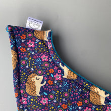 Load image into Gallery viewer, Blue hedgehogs bonding scarf for hedgehogs and small pets. Fleece lined.