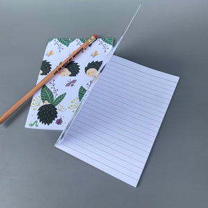 A6 Summer hedgehogs note book. 48-page with full colour hedgehog cover.