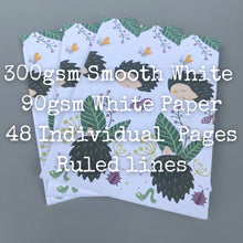 Load image into Gallery viewer, A6 Summer hedgehogs note book. 48-page with full colour hedgehog cover.