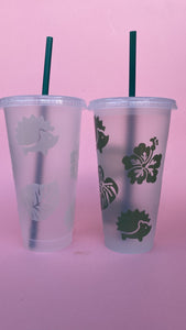 Green hedgehog colour changing cold cup. Cold colour changing 24oz cup