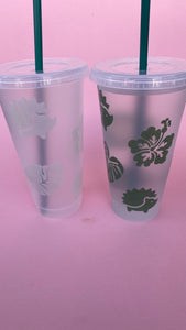 Green hedgehog colour changing cold cup. Cold colour changing 24oz cup