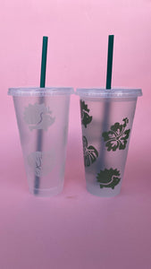 Green hedgehog colour changing cold cup. Cold colour changing 24oz cup