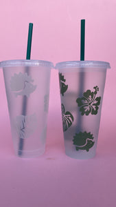 Green hedgehog colour changing cold cup. Cold colour changing 24oz cup