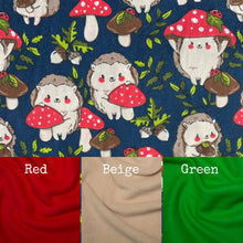 Load image into Gallery viewer, Hedgehogs with Mushroom Hats cosy cube house. Hedgehog and guinea pig cube house.