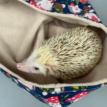 Load image into Gallery viewer, Hedgehogs with Mushroom Hats bonding scarf for hedgehogs and small pets.