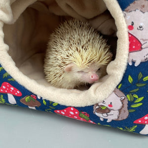 LARGE Hedgehogs with Mushroom Hats cosy bed. Cosy cube. Cuddle house.