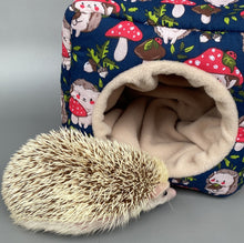 Load image into Gallery viewer, Hedgehogs with Mushroom Hats full cage set. Cube house, snuggle sack, tunnel cage set for hedgehogs